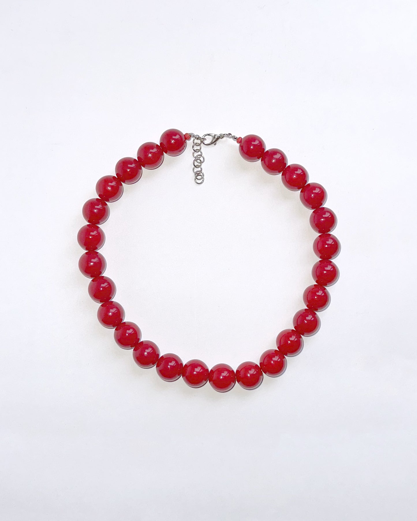 collar cuentas grandes rojo