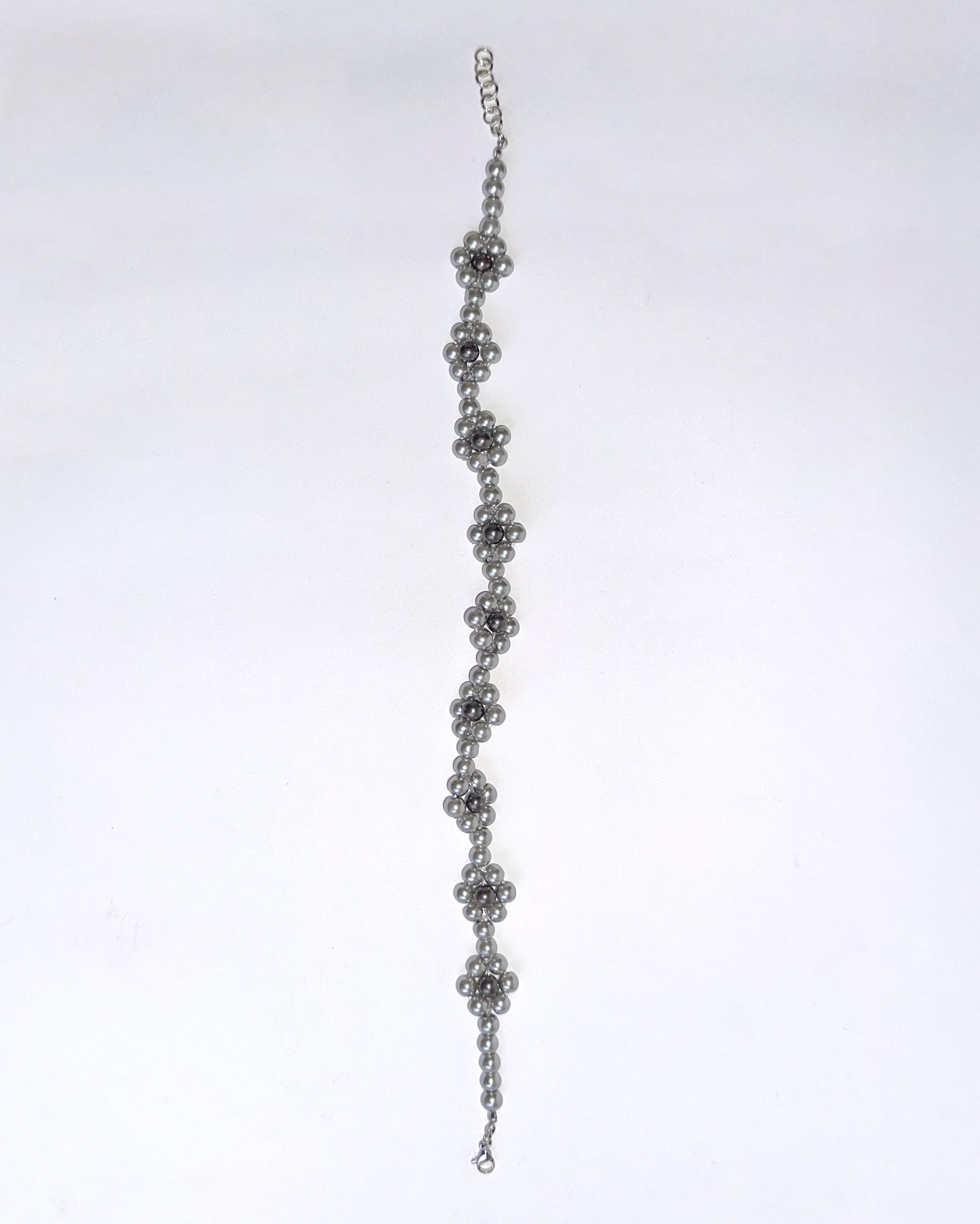 collar flores cuentas vidrio