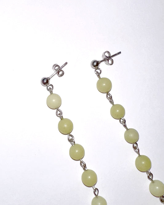 pendientes colgantes cuentas de vidrio verde
