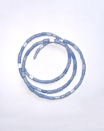 collar cuentas de vidrio celeste