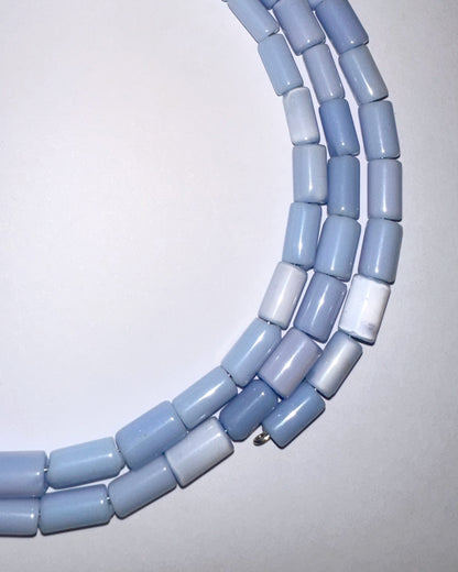 collar cuentas de vidrio celeste