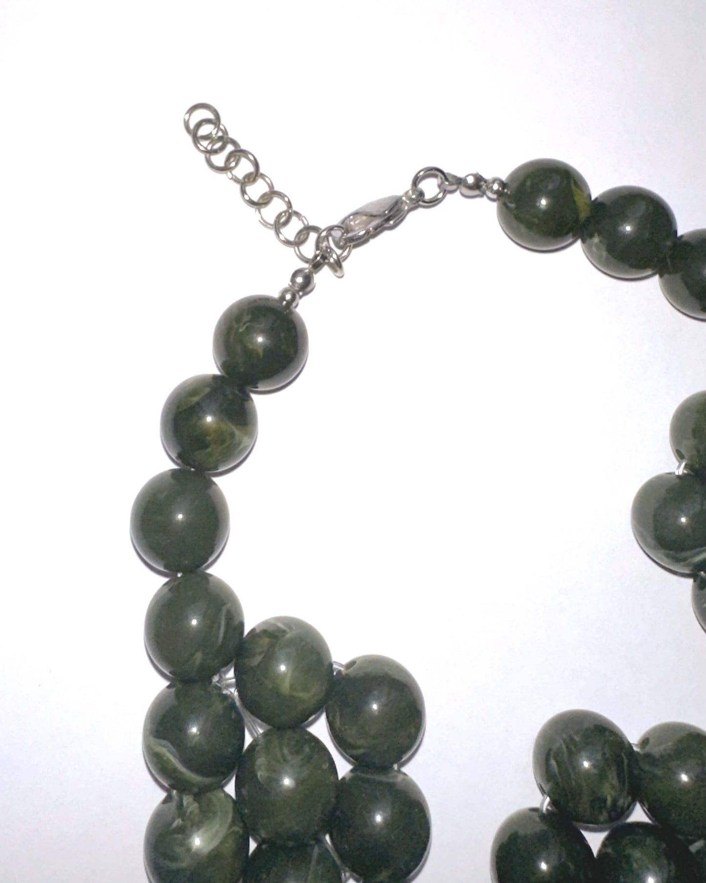 collar flores cuentas grandes verde