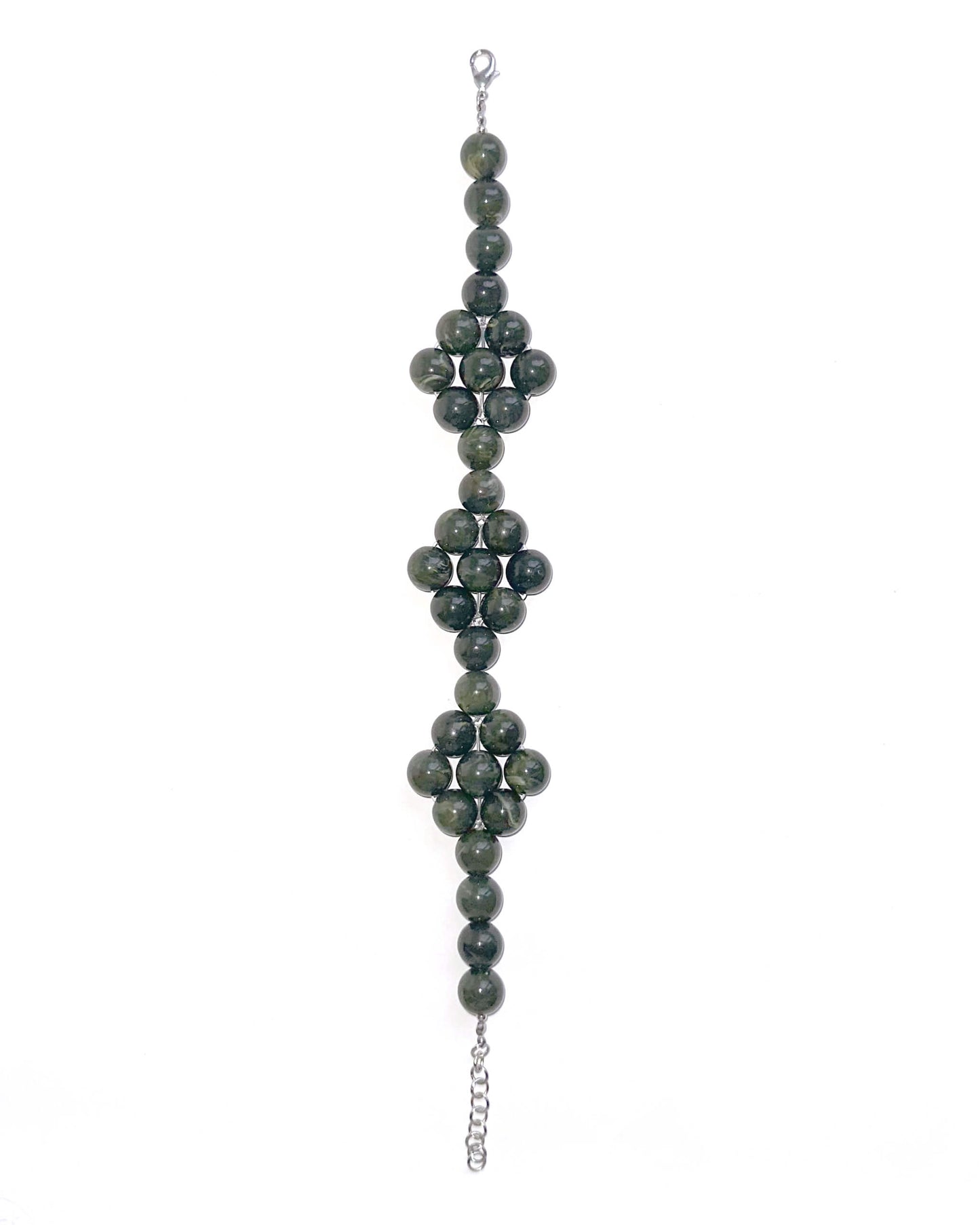 collar flores cuentas grandes verde