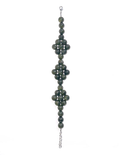 collar flores cuentas grandes verde