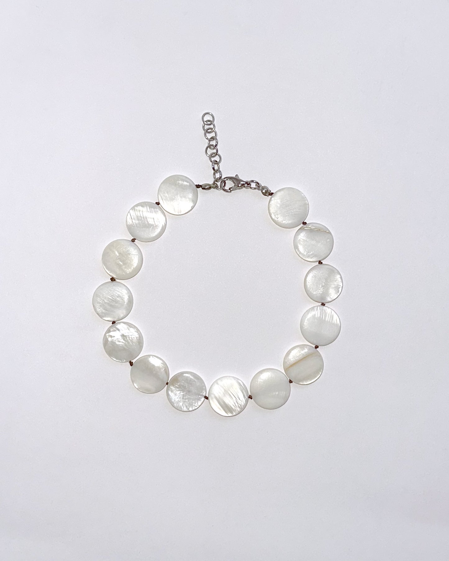 collar cuentas planas de perla natural