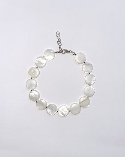 collar cuentas planas de perla natural