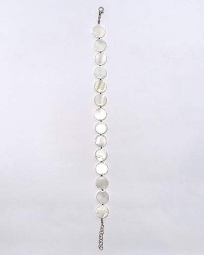 collar cuentas planas de perla natural