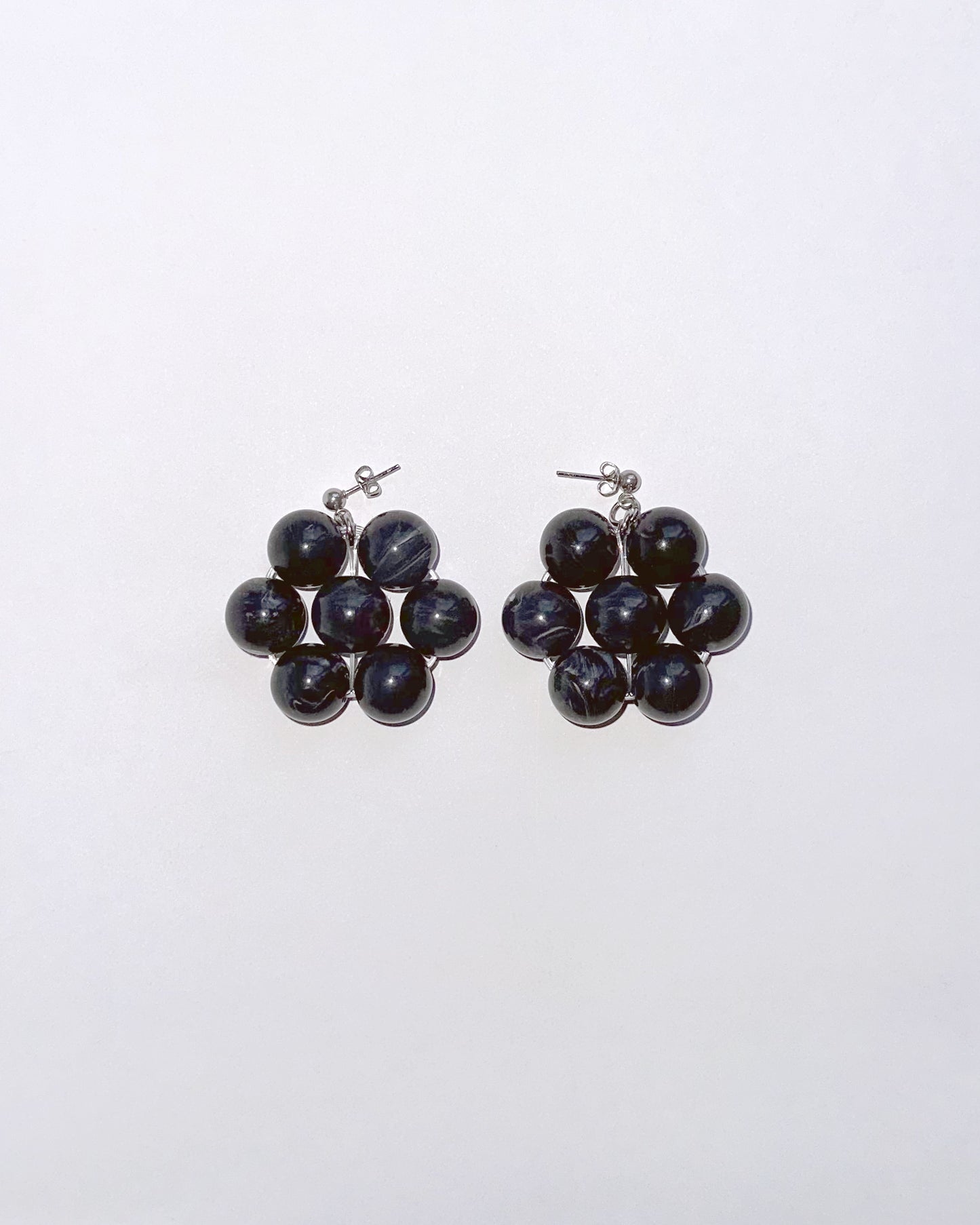 pendientes flores cuentas grandes