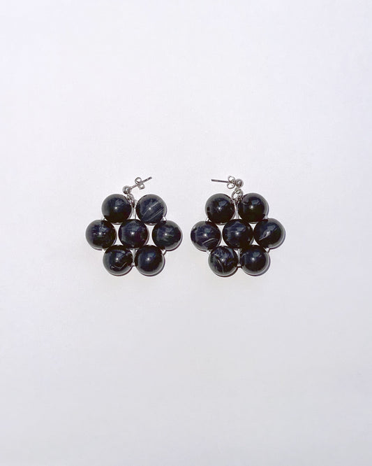 pendientes flores cuentas grandes